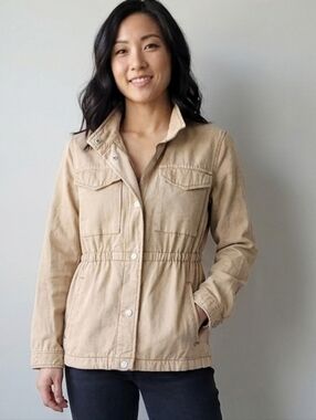 Kensie Tan Drawstring-Waist Utility Jacket